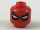 Part No: 3626cpb2142  Name: Minifigure, Head Mask with White Eye Slits in Large Black Teardrops Pattern - Hollow Stud