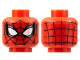 Part No: 3626cpb2870  Name: Minifigure, Head Alien with Spider-Man Black Webbing, Large White Eyes with Silver Edges and Black and Dark Silver Borders Pattern - Hollow Stud