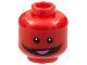 Part No: 3626cpb3021  Name: Minifigure, Head Alien with Black Eyes and Wide Smile with Dark Pink Tongue Pattern - Hollow Stud