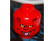 Part No: 3626pb0389  Name: Minifigure, Head Alien Devil with Horns, Yellow Eyes, White Fangs, and Bright Pink Tongue Pattern