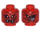 Part No: 3626pb1754  Name: Minifigure, Head Dual Sided Alien Snake with Black Wavy Lines, 2 Red Eyes and 2 White Fangs / 1 Red Eye and 2 White Fangs on Side Pattern