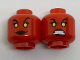 Part No: 3626pb1802  Name: Minifigure, Head Dual Sided Alien Female with Yellow Eyes, Black Lips, Smile / Teeth Bared Fierce Pattern