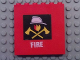 Part No: 3754pb18  Name: Brick 1 x 6 x 5 with Fire Logo and White 'FIRE' Pattern (Stickers) - Set 7240