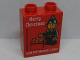 Part No: 4066pb700  Name: Duplo, Brick 1 x 2 x 2 with Merry Christmas LEGOLAND Discovery Centre Elf 2018 Pattern