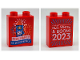 Part No: 4066pb809  Name: Duplo, Brick 1 x 2 x 2 with 'THIS PARTY IS BOOMING!' and 'RED, WHITE, & BOOM! 2023' LEGOLAND Florida Resort Pattern