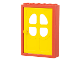Part No: 4071c01  Name: Door, Frame 2 x 6 x 7 with Yellow Fabuland Door 1 x 6 x 7 with Round Pane in 4 Sections (4071 / 4072)