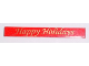 Part No: 4162pb030  Name: Tile 1 x 8 with Gold 'Happy Holidays' Pattern (Sticker) - Gear 852742 / 853353