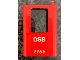 Part No: 4182pb082  Name: Door 1 x 4 x 5 Train Right, Thin Support at Bottom with White 'DSB 7755' Pattern (Sticker) - Set 7755