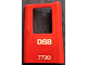 Part No: 4182pb092  Name: Door 1 x 4 x 5 Train Right, Thin Support at Bottom with White 'DSB 7720' Pattern (Sticker) - Set 7720