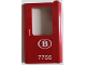 Part No: 4182pb097  Name: Door 1 x 4 x 5 Train Right, Thin Support at Bottom with White Belgian Train Logo and '7755' Pattern (Sticker) - Set 7755