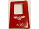 Part No: 4182pb099  Name: Door 1 x 4 x 5 Train Right, Thin Support at Bottom with White Finnish Train Logo and '7720' Pattern (Sticker) - Set 7720