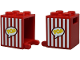 Part No: 4345pb18  Name: Container, Box 2 x 2 x 2 with Red and White Vertical Stripes and Yellow 'POP' in Speech Bubble Pattern on Both Sides (Stickers) - Set 42642