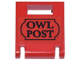 Part No: 4346pb60  Name: Container, Box 2 x 2 x 2 Door with Slot with Black Sign 'OWL POST' Pattern (Sticker) - Set 76457