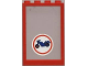 Part No: 4347pb01  Name: Window 1 x 4 x 5 with Fixed Glass and Blue Motorcycle and Red Circle Pattern (Sticker) - Set 6373