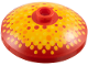 Part No: 43898pb015  Name: Dish 3 x 3 Inverted (Radar) with Bright Light Orange, Bright Light Yellow, and Orange Dots Pattern