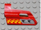 Part No: 47712pb04  Name: Technic, Panel Fairing #24 Small Short, Small Hole, Side B with Air Vents and Orange Checkered Racing Pattern (Sticker) - Set 8650