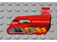 Part No: 47713pb03  Name: Technic, Panel Fairing #25 Small Short, Small Hole, Side A with Number 3, Air Vents and Orange Checkered Racing Pattern (Sticker) - Set 8650