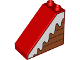 Part No: 49570pb01R  Name: Duplo, Brick 4 x 2 x 3 Slope with Snow on Boards Pattern Model Right Side