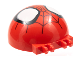 Part No: 50747pb18  Name: Windscreen 6 x 6 x 3 Canopy Half Sphere with Dual 2 Fingers with Spider-Man Face and Dark Red Webbing Pattern