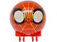Part No: 50747pb22  Name: Windscreen 6 x 6 x 3 Canopy Half Sphere with Dual 2 Fingers with Spider-Man Face and Gold Webbing Pattern