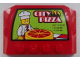 Part No: 52031pb061  Name: Wedge 4 x 6 x 2/3 Triple Curved with Chef and 'CITY PIZZA' and Open Hours Pattern (Sticker) - Set 60026