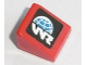 Part No: 54200pb081L  Name: Slope 30 1 x 1 x 2/3 with Globe and White 'WR' World Racer Logo Pattern Model Left Side (Sticker) - Set 8864