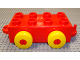 Part No: 54600c01  Name: Quatro Brick 2 x 4 with Hitches and 4 Yellow Wheels