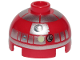 Part No: 553pb034  Name: Brick, Round 2 x 2 Dome Top with Silver Band Around Dome, Lime Dot Pattern (Astromech Droid)