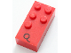 Part No: 60231pb01  Name: Brick, Braille 2 x 4 with 5 Studs with Black Capital Letter Q Pattern (dots-12345 ⠟)