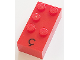 Part No: 60289pb01  Name: Brick, Braille 2 x 4 with 5 Studs with Black Capital Letter C with Cedilla (Ç) Pattern (dots-12346 ⠯) (French with Antoine Numbers)