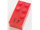 Part No: 60332pb01  Name: Brick, Braille 2 x 4 with 5 Studs with Black Capital Letter I with Diaeresis (Ï) / Number 7 Pattern (dots-12456 ⠻) (French with Antoine Numbers)