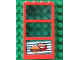 Part No: 6160c03pb04  Name: Window 1 x 4 x 6 with 3 Panes with Fixed Trans-Light Blue Glass with Hamburger and French Fries Pattern (Sticker) - Set 4556