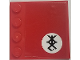 Part No: 6179pb160L  Name: Tile, Modified 4 x 4 with Studs on Edge with Black Stylized Ninjago Logogram 'KAI' in White Circle Pattern Model Left Side (Sticker) - Set 70615