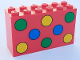 Part No: 6213p02  Name: Brick 2 x 6 x 3 with Green, Yellow and Blue Dots Pattern