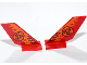 Part No: 6239pb119  Name: Tail Shuttle with Dark Red and Orange Flames and Red Son Logo Pattern on Both Sides (Stickers) - Set 80019