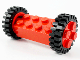 Part No: 6249c01  Name: Brick, Modified 2 x 4 with Pins with 2 Red Wheel FreeStyle with Technic Pin Hole and 2 Black Tire 24mm D. x 8mm Offset Tread (6249 / 6248 / 3483)