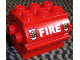 Part No: 6429pb02  Name: Duplo Container Water Container with White 'FIRE' and Fire Logo Pattern