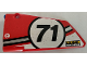 Part No: 64392pb023  Name: Technic, Panel Fairing #17 Large Smooth, Side A with Number 71 and 'FRAME WORK' Pattern (Sticker) - Set 42000