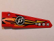 Part No: 64681pb010  Name: Technic, Panel Fairing # 5 Long Smooth, Side A with Orange and Yellow Flames, '13' and 'V8 BOX' Pattern (Sticker) - Set 8864