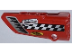 Part No: 64683pb005  Name: Technic, Panel Fairing # 3 Small Smooth Long, Side A with Air Intake, Checkered Stripe and Sponsor Logos Pattern (Sticker) - Set 42011
