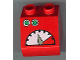 Part No: 6474pb16  Name: Duplo, Brick 2 x 2 x 1 1/2 Slope 45 with Green Buttons and White Gauge Pattern