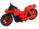 Part No: 65521c03  Name: Motorcycle Chopper with Black Frame, Red Wheels, and Black Handlebars