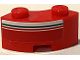 Part No: 85080pb06L  Name: Brick, Round Corner 2 x 2 Macaroni with Stud Notch and Reinforced Underside with Red and Green Lines on White Stripe Pattern Model Left Side (Sticker) - Set 75889