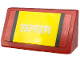 Part No: 85984pb399  Name: Slope 30 1 x 2 x 2/3 with Silver 'Ferrari' and Black and Yellow Stripes Pattern (Sticker) - Set 76914