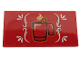 Part No: 87079pb0628  Name: Tile 2 x 4 with Steaming Red Cup and White Ornament Pattern (Sticker) - Set 60203