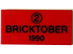 Part No: 87079pb1261  Name: Tile 2 x 4 with Black Number 2 in Circle and 'BRICKTOBER 1990' Pattern