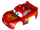 Part No: 88765pb04  Name: Duplo Car Body 2 Top Studs and Spoiler with Cars Lightning McQueen Rust-Eze and Wide Smile Pattern