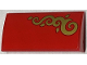 Part No: 88930pb157R  Name: Slope, Curved 2 x 4 x 2/3 with Bottom Tubes with Gold Scrollwork on Red Background Pattern Model Right Side (Sticker) - Set 40499