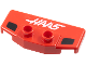 Part No: 89398pb08  Name: Duplo Rear Spoiler / Wing with White 'HAAS' and 2 Black Markings Pattern