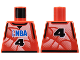 Part No: 973bpb157  Name: Torso Basketball Jersey Tank Top with Black Trim, NBA Logo, and Black Number  4 Pattern